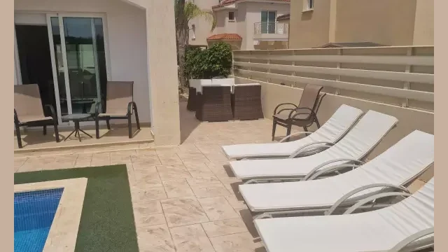 Pernera gardens pool and sunloungers area